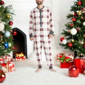 Hearth and Hand holiday plaid adult one piece pajamas men’s size XL